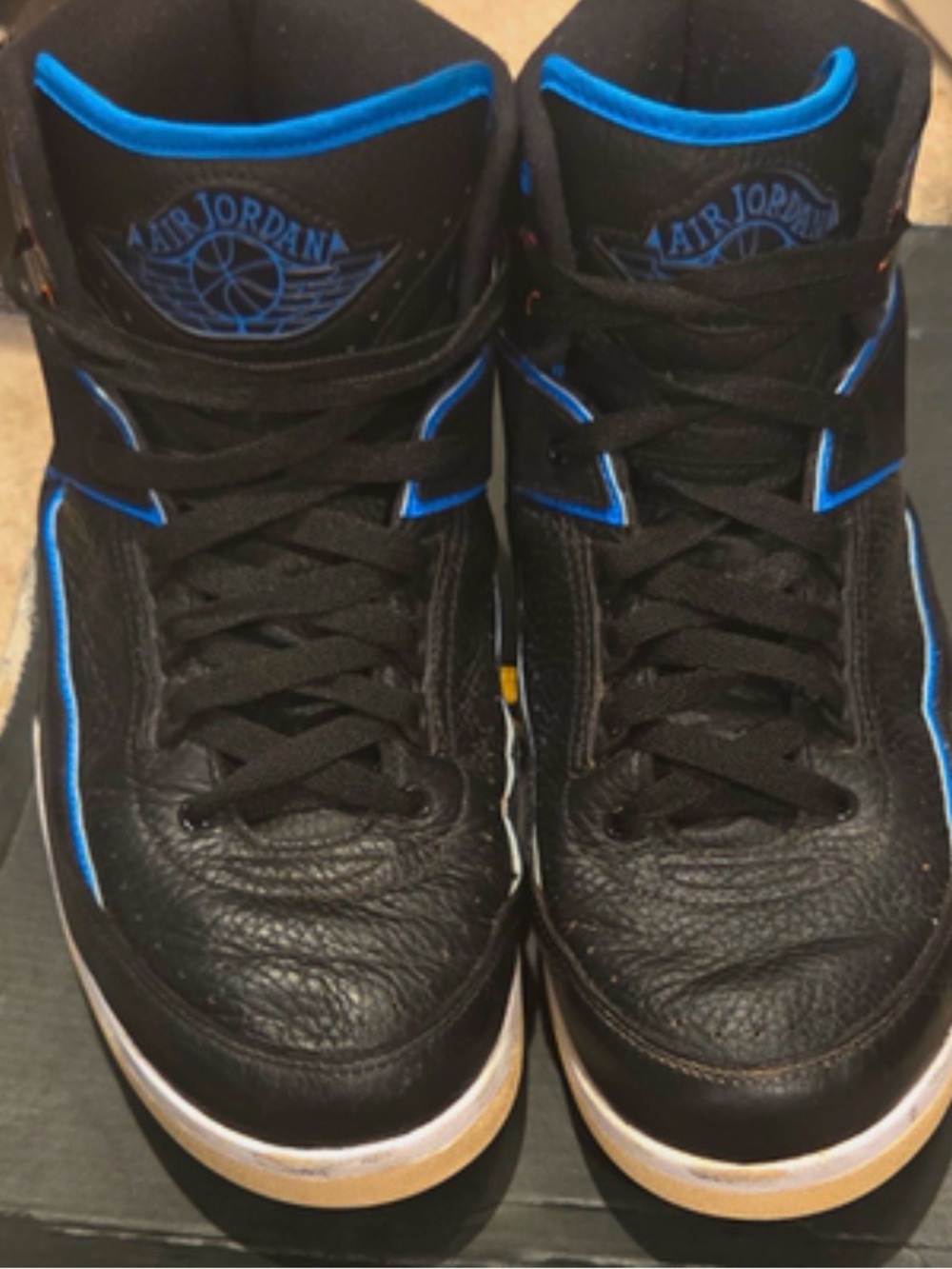 Jordan Black and Blue High-Top Sneakers